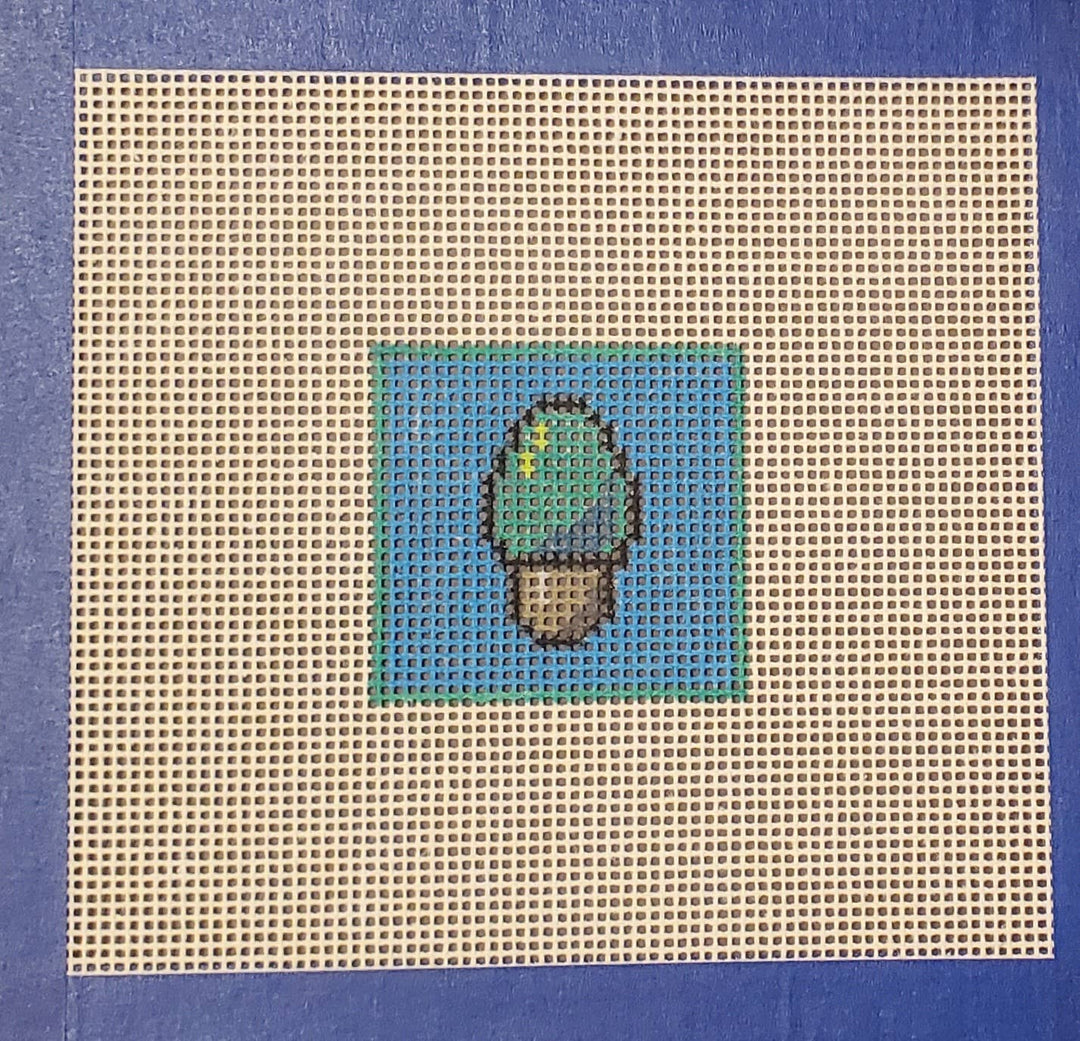 Christmas bulb mini needlepoint hand painted canvas