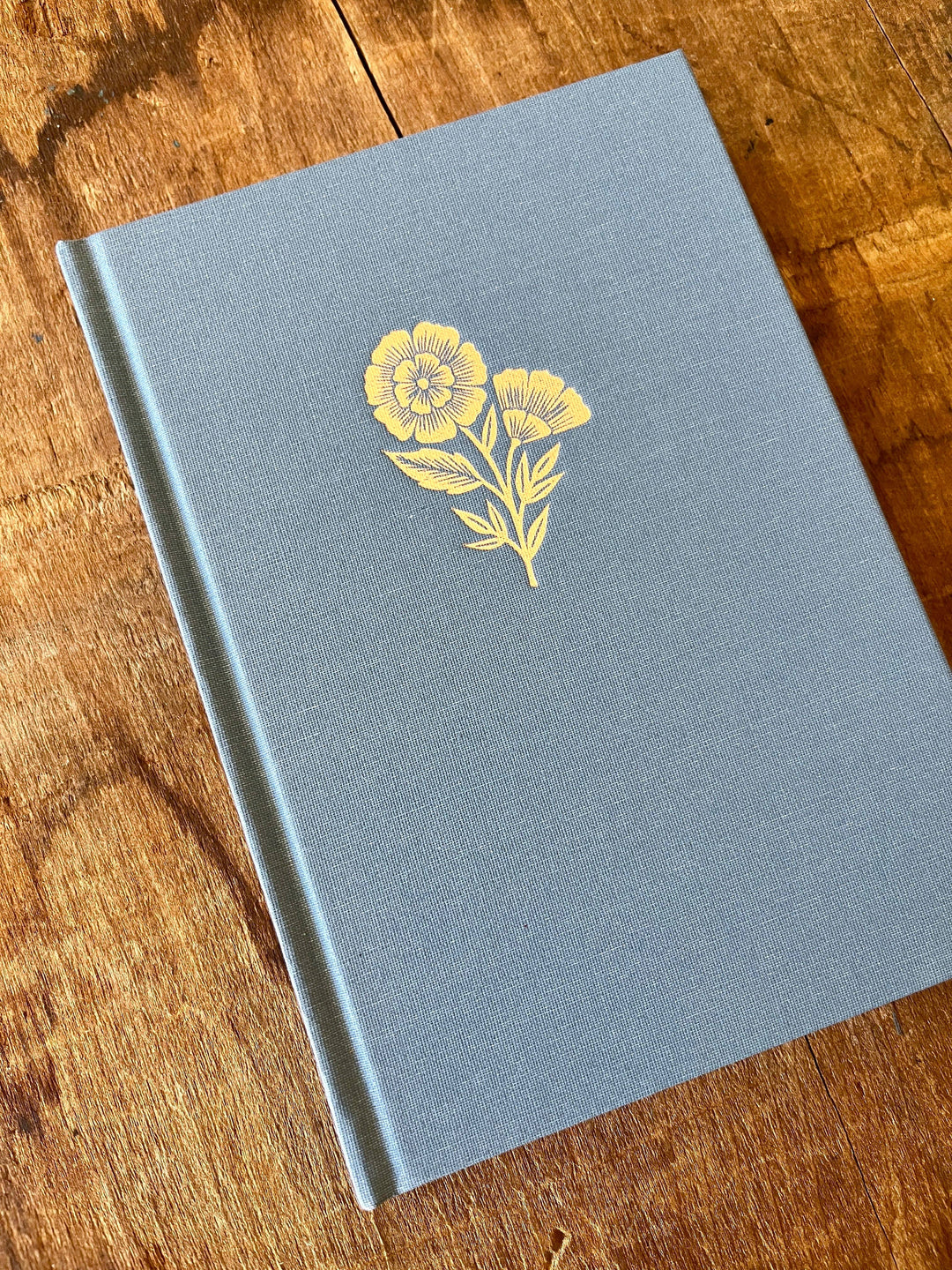 Foil Stamped Linen Journal: Denim Blue