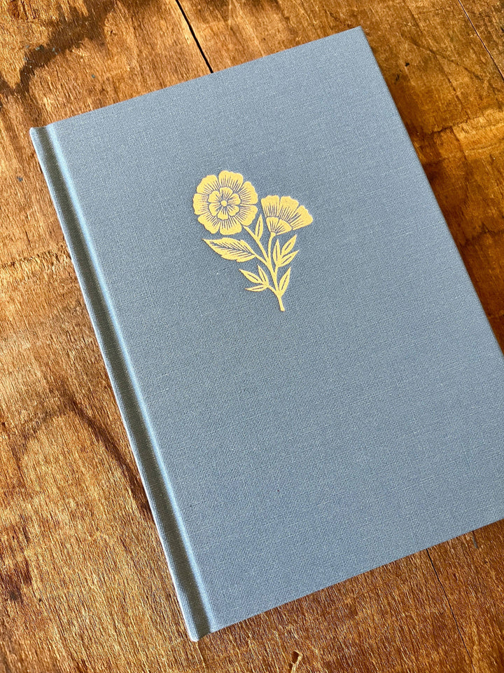 Foil Stamped Linen Journal: Denim Blue