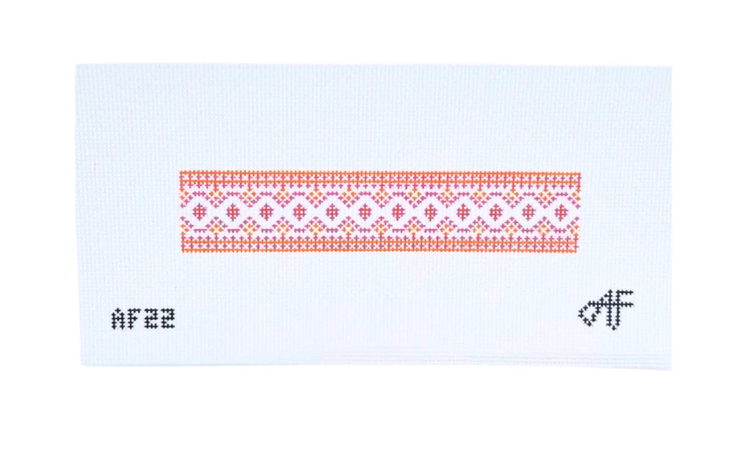 Provence Keychain Pink/Orange Needlepoint Canvas