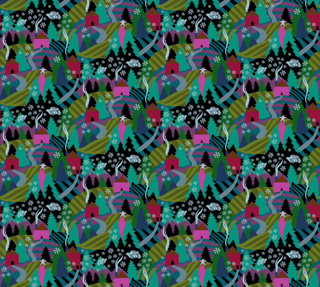 Cozy Christmas by the 1/4 Yard - Midnight