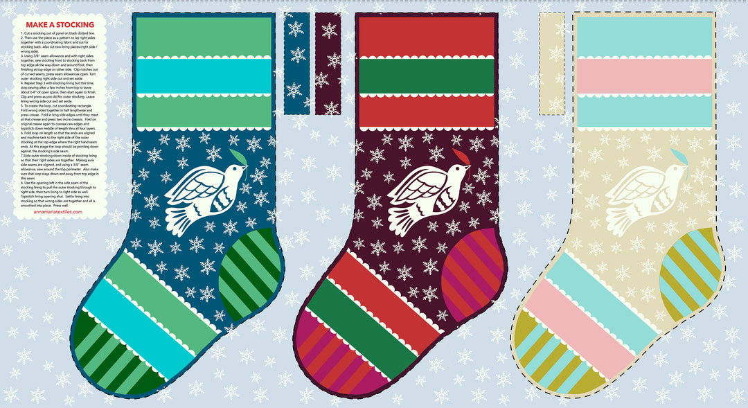 Cozy Christmas by the 1/4 Yard - Stocking Panel