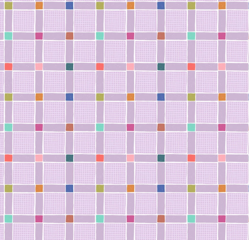 Patchwork Joy by the 1/4 Yard - Lovely Check Lilac