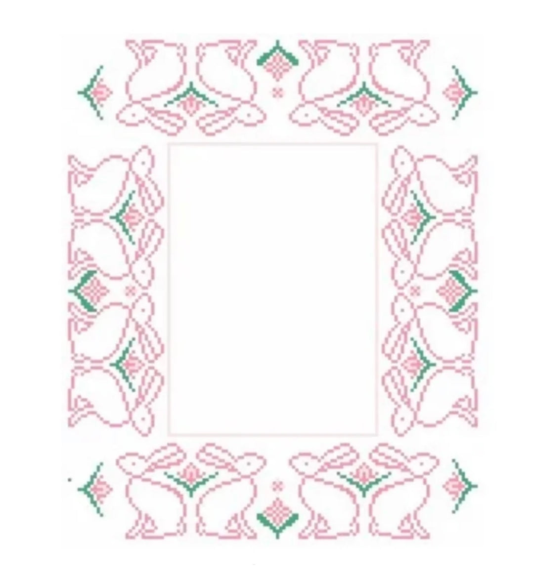 Bunny Frame Pink Needlepoint Canvas