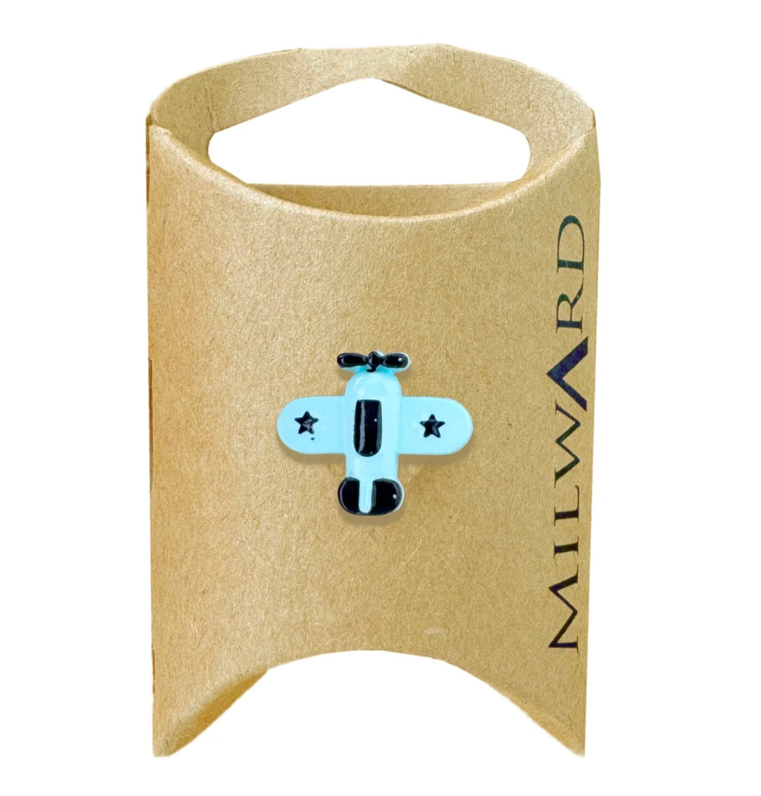 Milward Baby Blue 18mm Shank Airplane Button