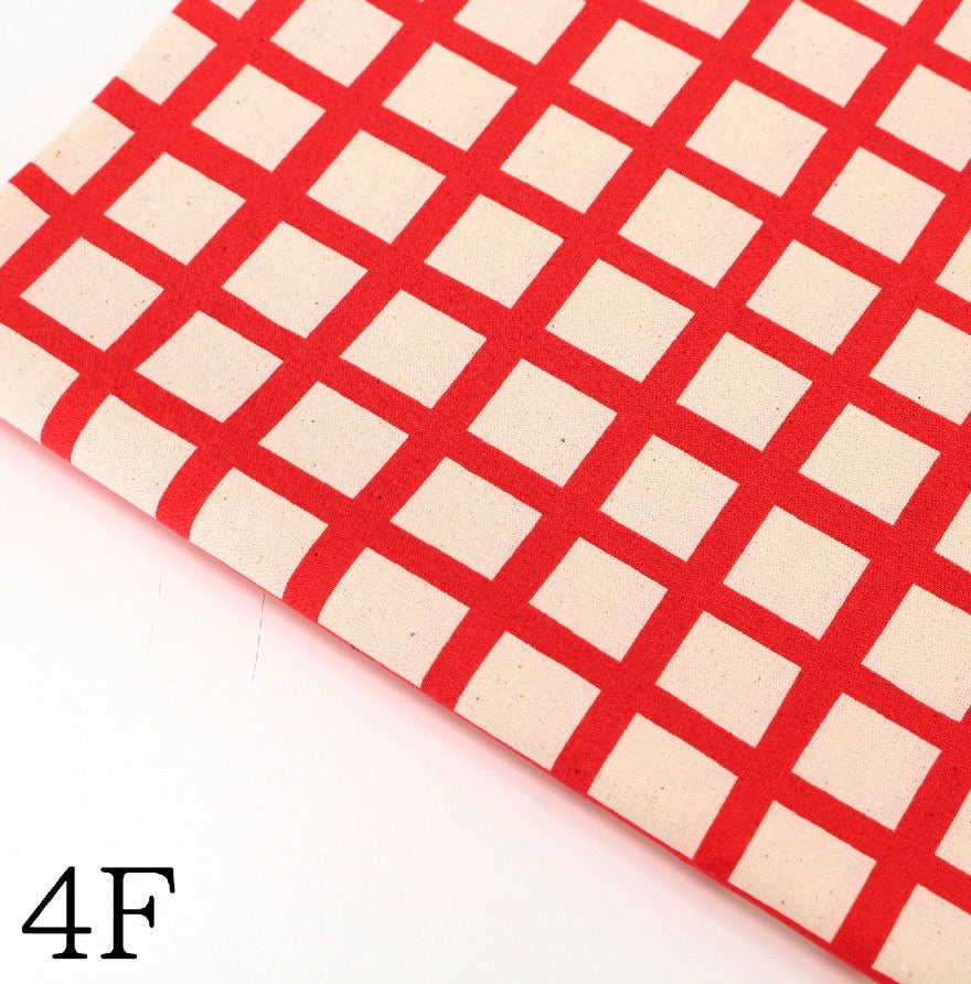 Color Palette Grid Check by the 1/4 Yard - Red