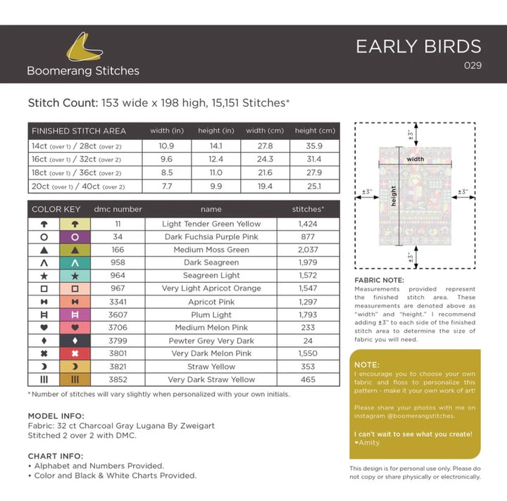 Early Birds Cross Stitch Pattern