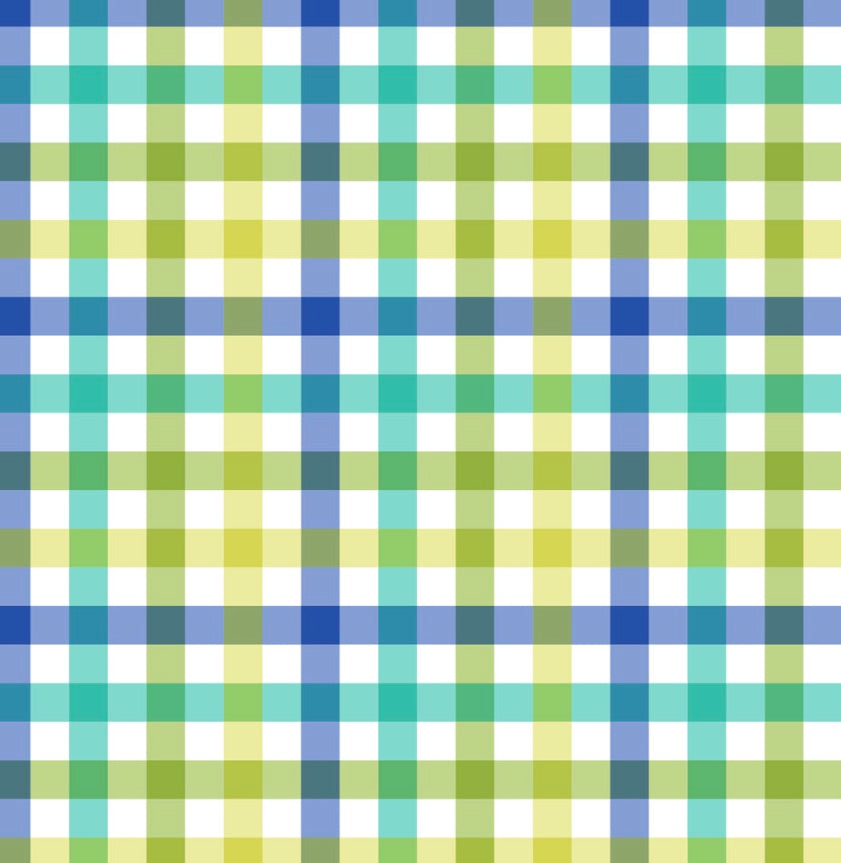 Patchwork Joy by the 1/4 Yard - Big Gingham Blue Green