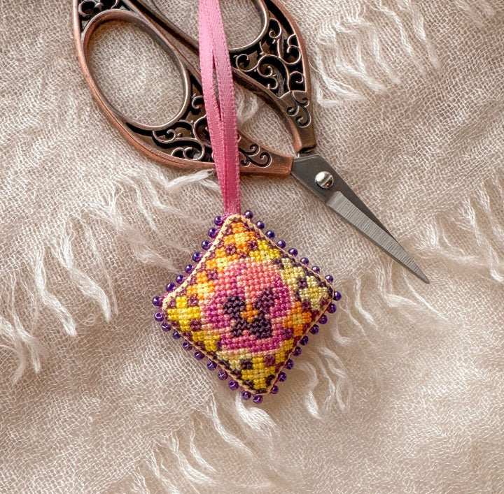 Pansy Picnic Cross Stitch Pattern