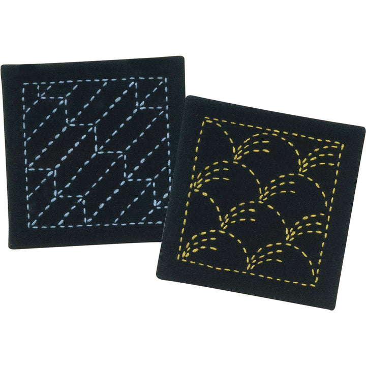 Sashiko Coaster Kit Navy Blue