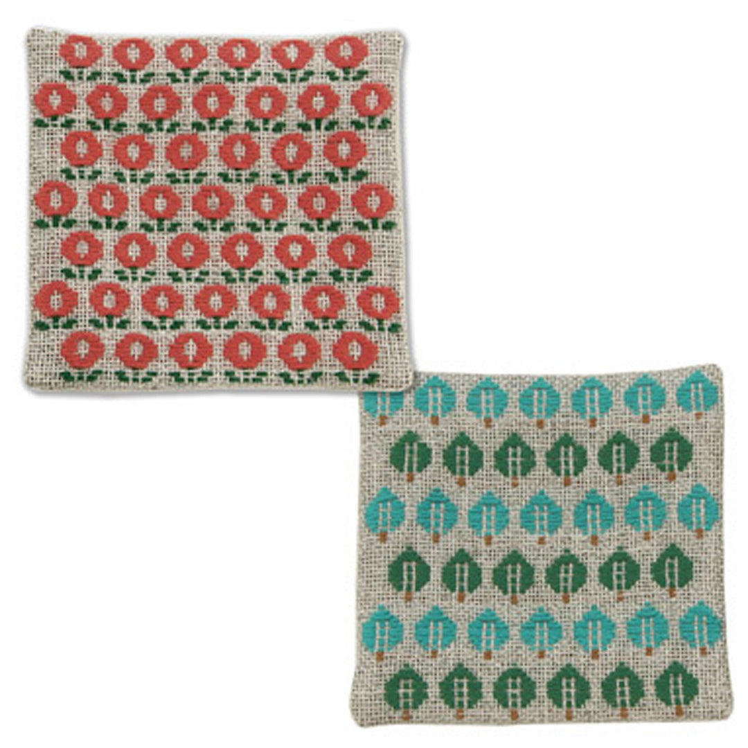 Kogin Coaster Kit Ivory - Daisy and Forest