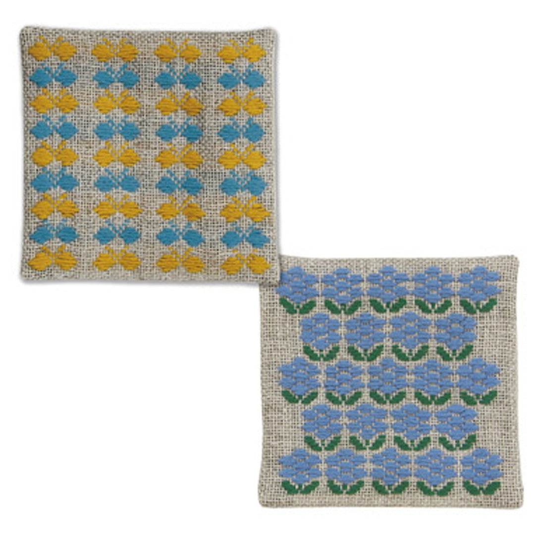 Kogin Coaster Kit Ivory - Butterfly and Flower