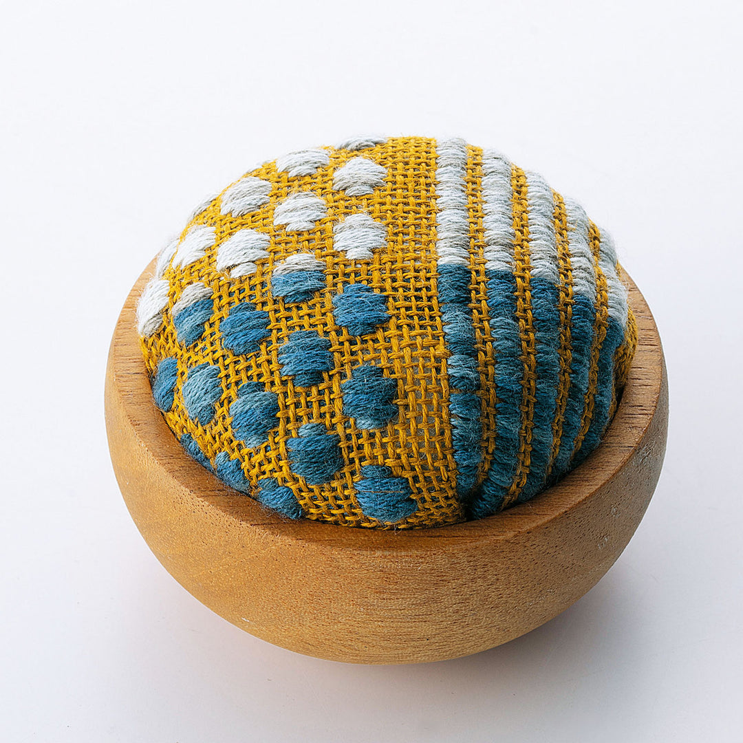 Kogin Wood Pincushion Kit - Stripe