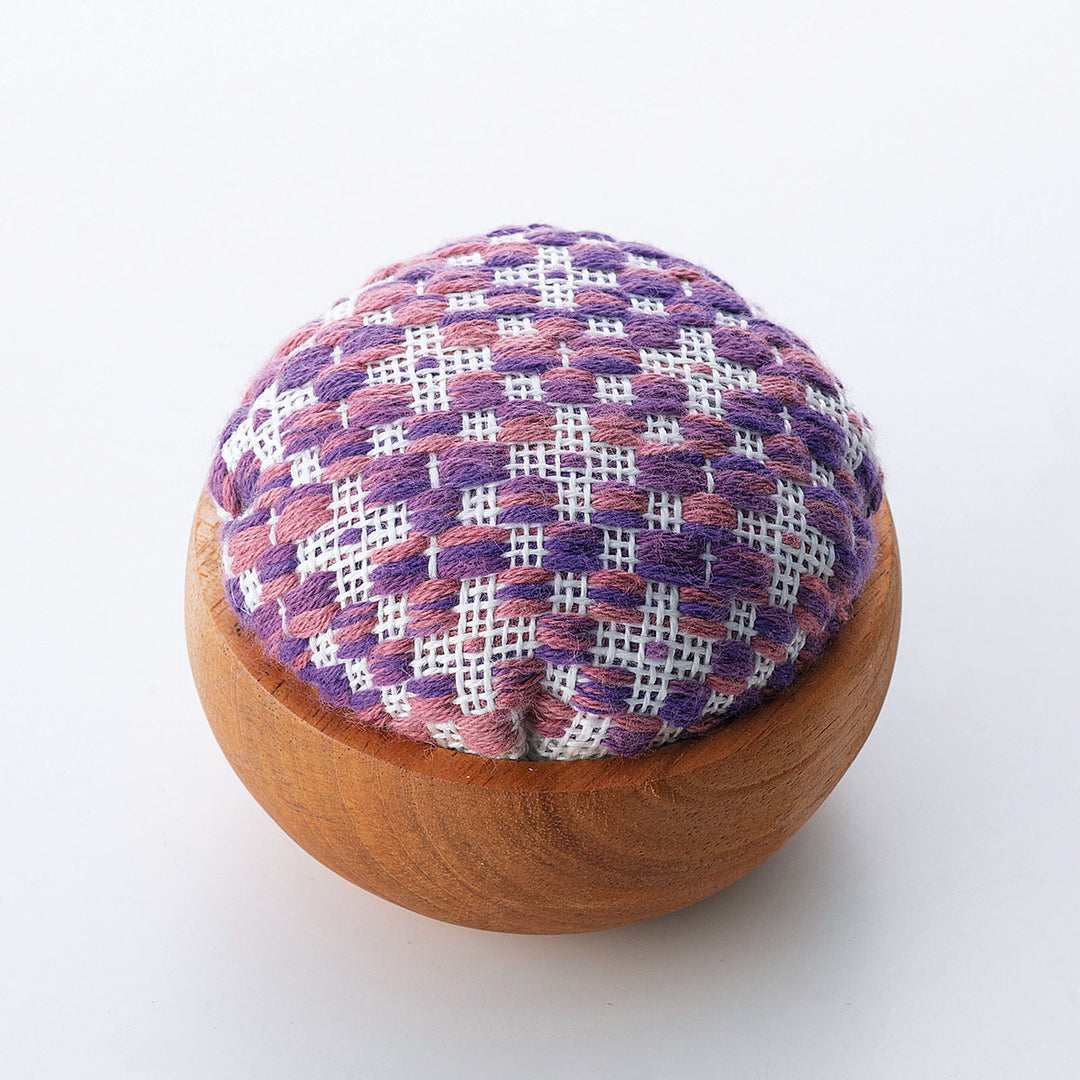 Kogin Wood Pincushion Kit - Waves