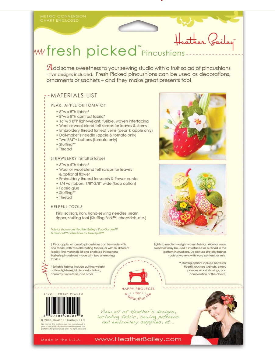Fresh Picked Pincushions Pattern