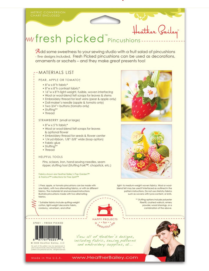 Fresh Picked Pincushions Pattern