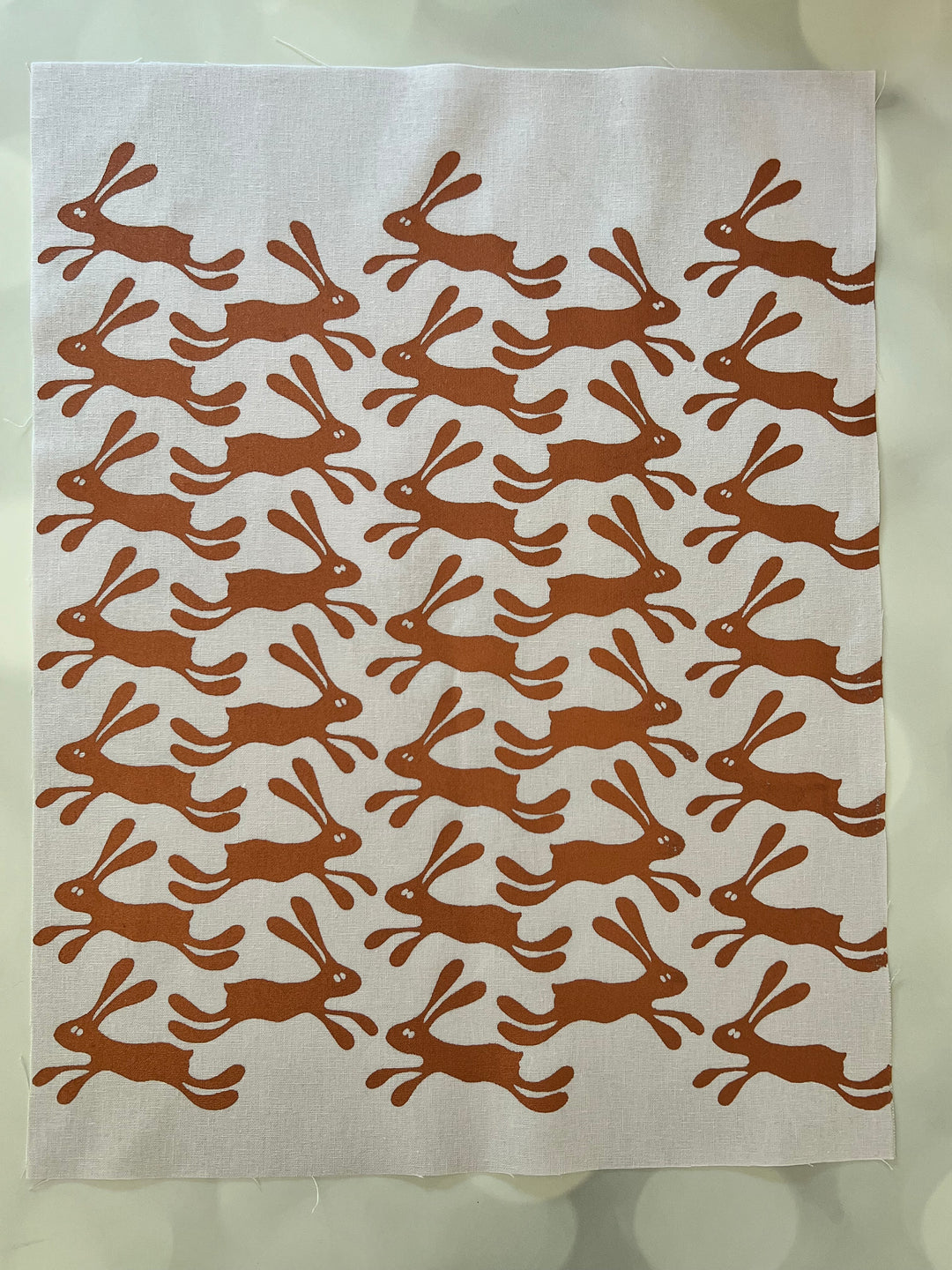 Silly Bunny ~ Screen Printed Essex Linen Fabric