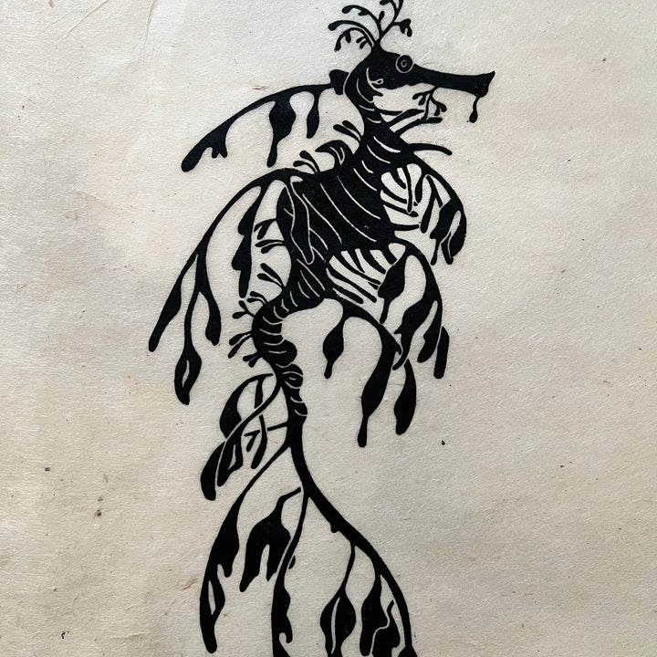 Leafy Sea Dragon Lino Print