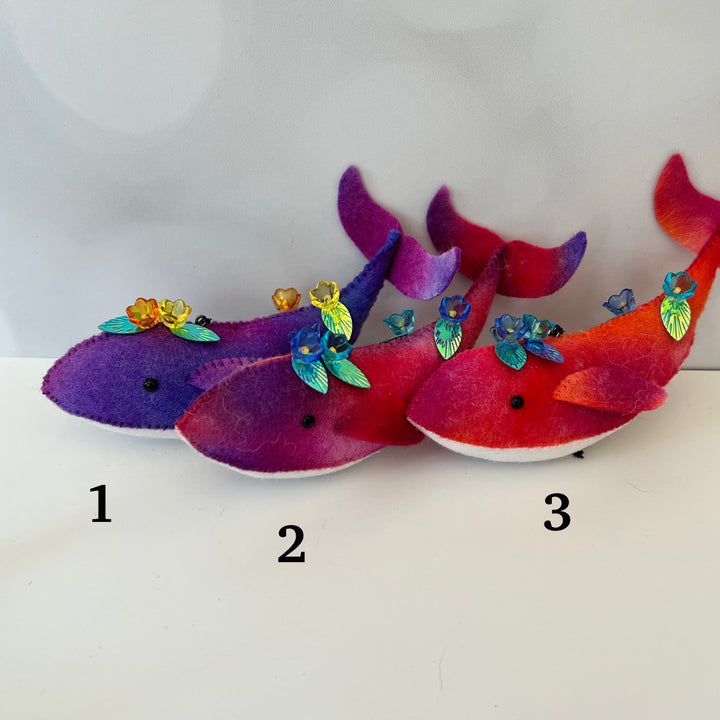 Flower Whale Ornaments