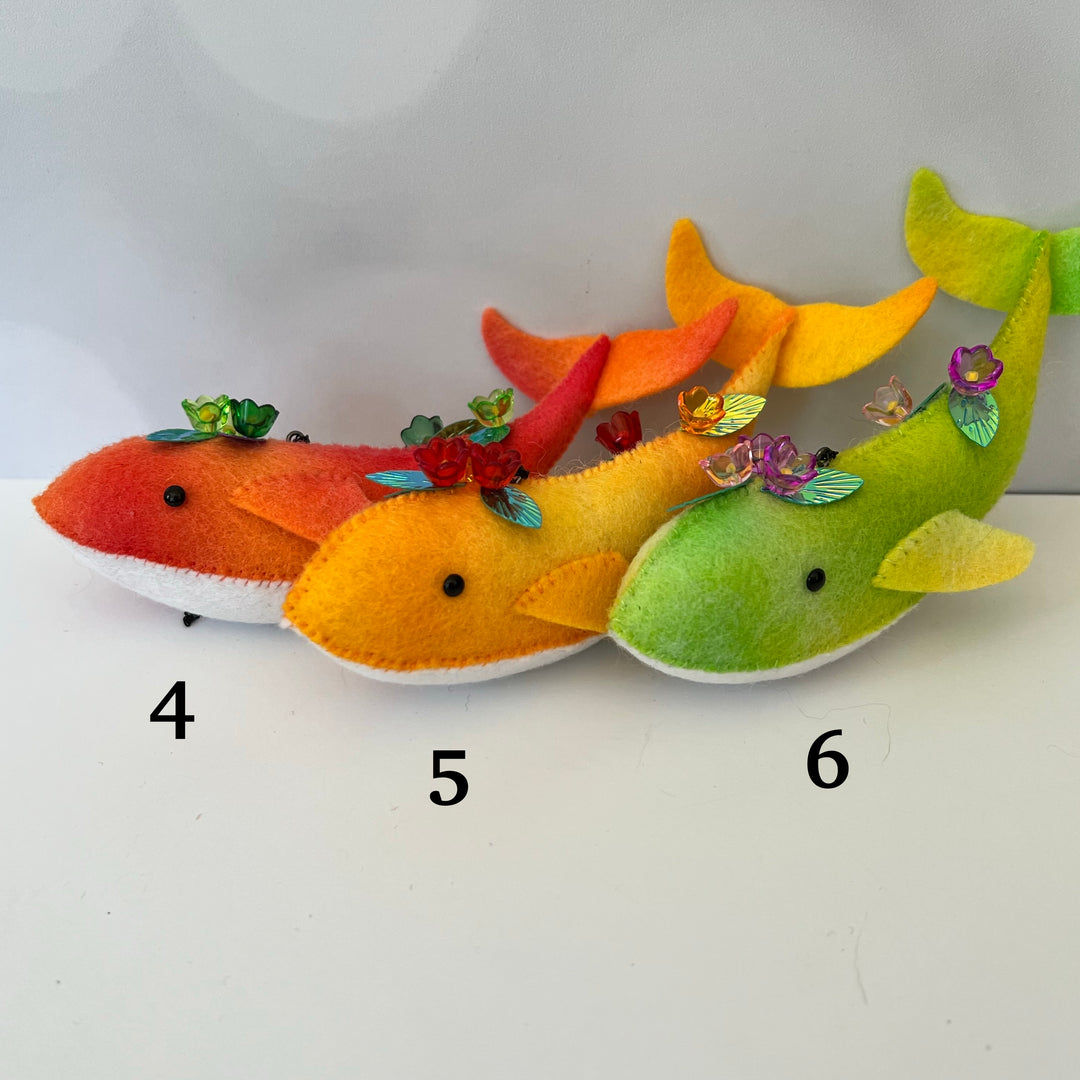 Flower Whale Ornaments