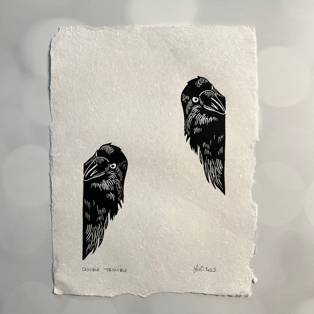Double Trouble Lino Print