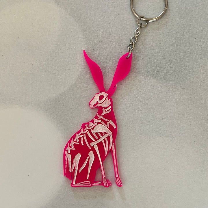 Skeleton Hare Keychains