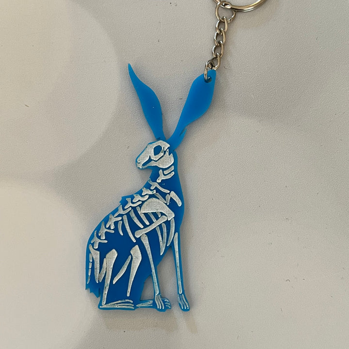 Skeleton Hare Keychains