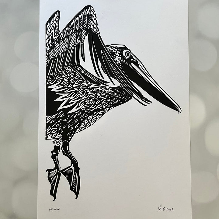 Pelican Lino Print