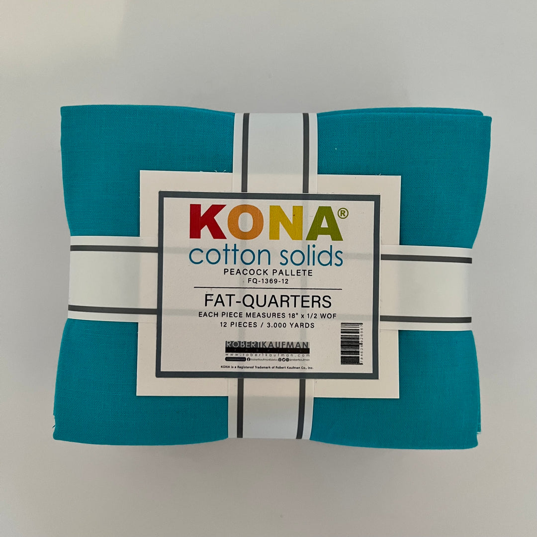 Kona Cotton Solids Fat Quarters ~ Peacock Palette