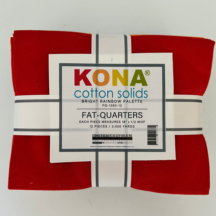 Kona Cotton Solids Fat Quarters ~ Bright Rainbow Palette