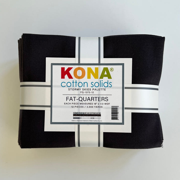 Kona Cotton Solids Fat Quarters ~ Stormy Skies Palette