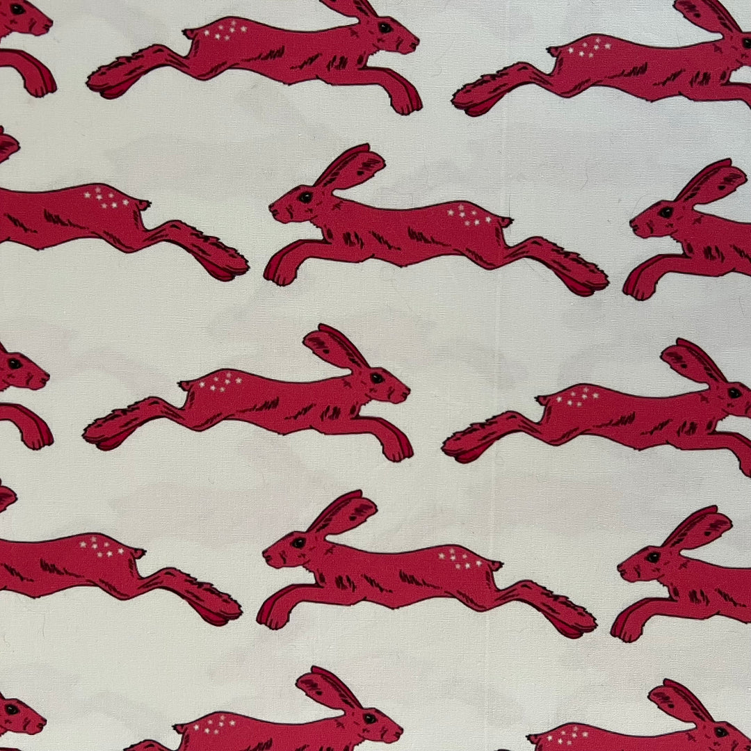 Pink Hares Fabric