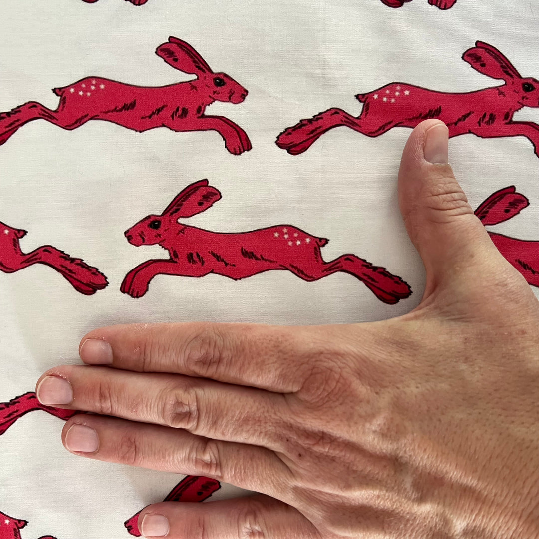 Pink Hares Fabric