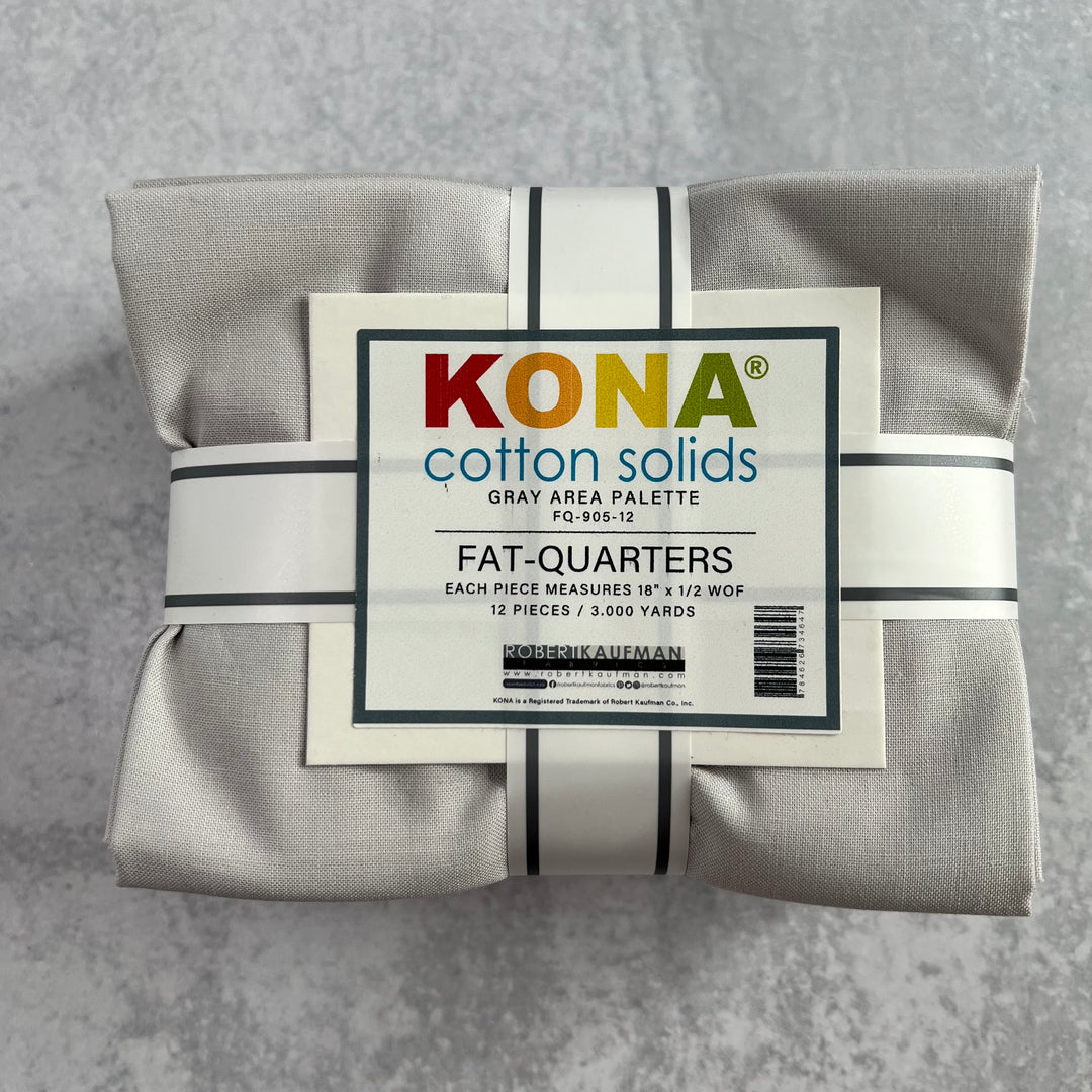 Kona Cotton Solids Fat Quarters ~ Gray Area Palette