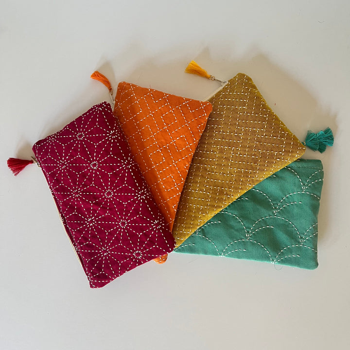 Rainbow Sashiko Zipper Bags