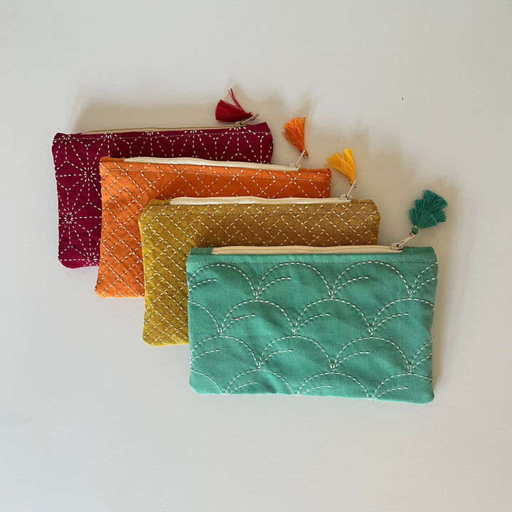 Rainbow Sashiko Zipper Bags