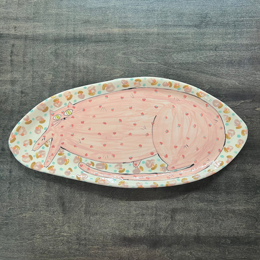 Maximalist Large Cat Plate Oval