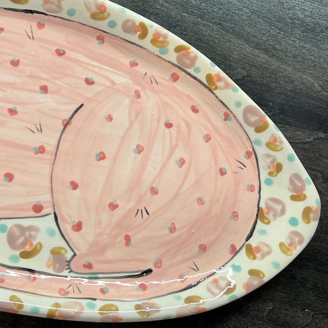 Maximalist Large Cat Plate Oval