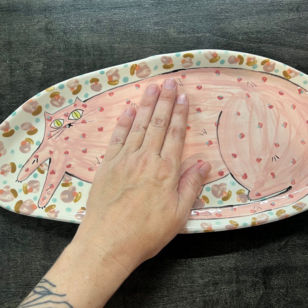 Maximalist Large Cat Plate Oval