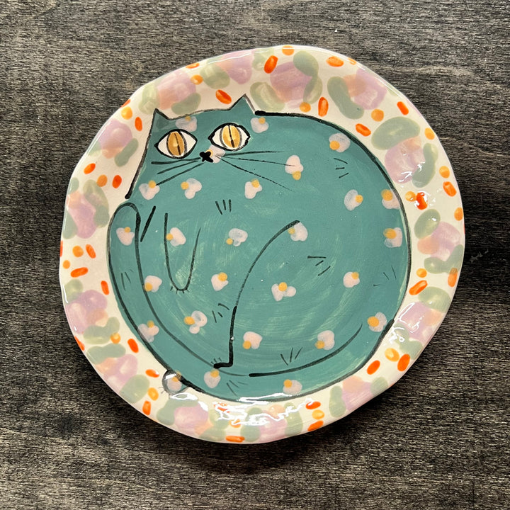 Maximalist Small Cat Plate Round