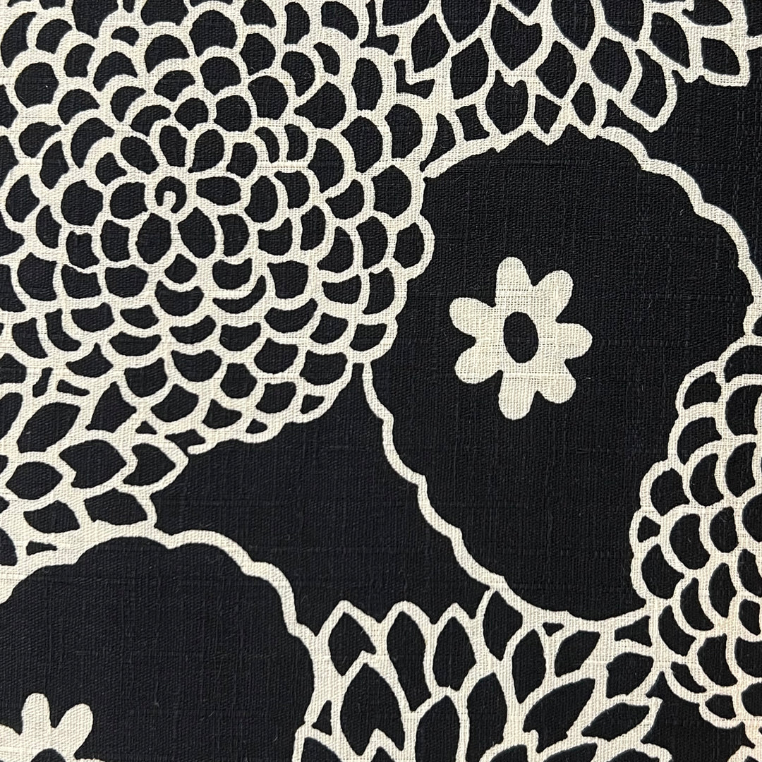 Kobayashi Flower Fabric by the 1/4 Yard - Black