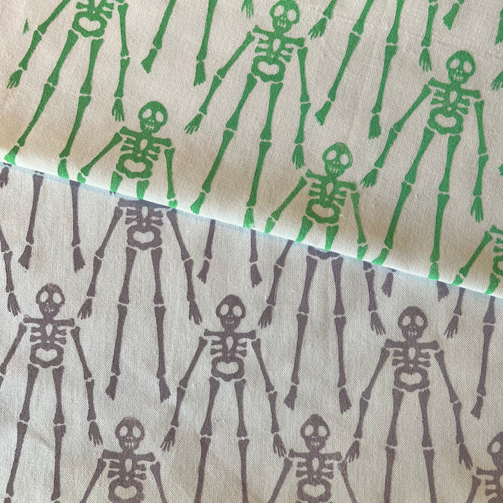 Funny Bones Tea Towels ~ Block Printed Cotton