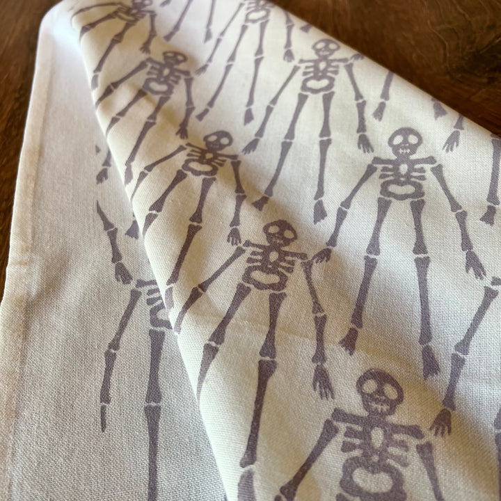 Funny Bones Tea Towels ~ Block Printed Cotton