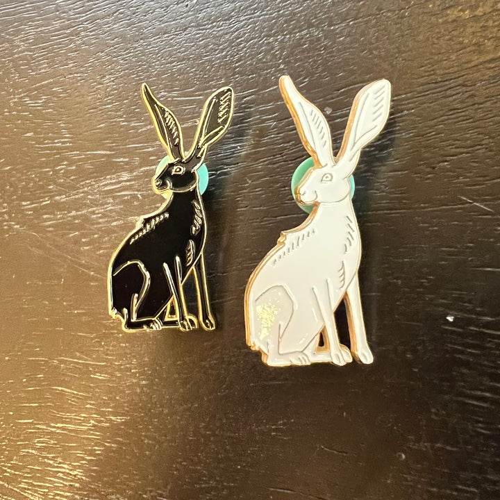 Sitting Hare Enamel Pins