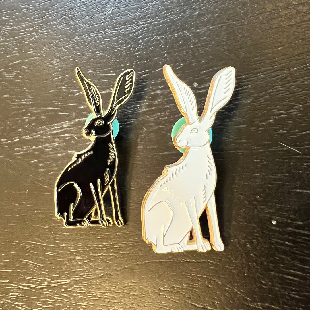 Sitting Hare Enamel Pins