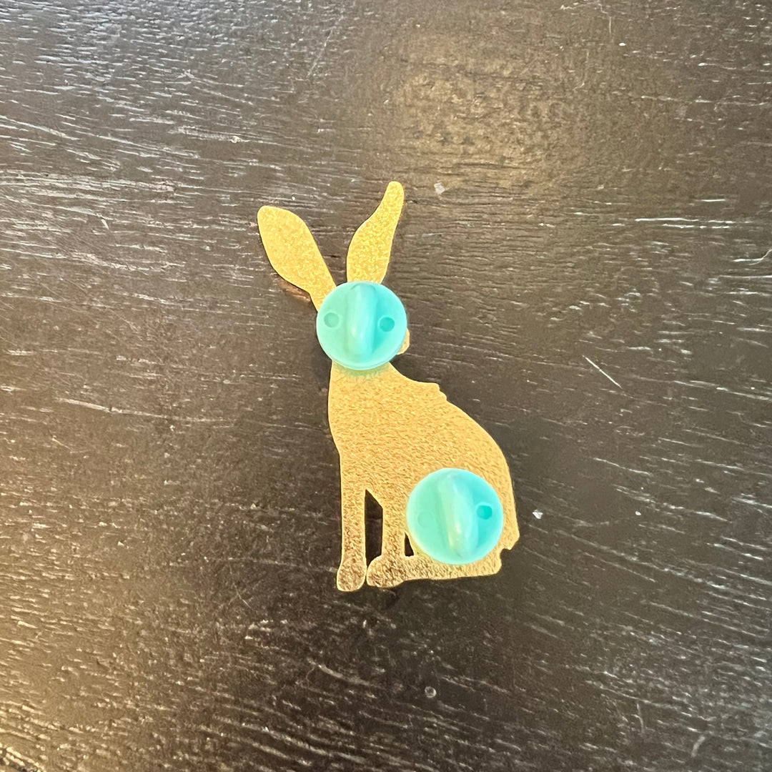 Sitting Hare Enamel Pins