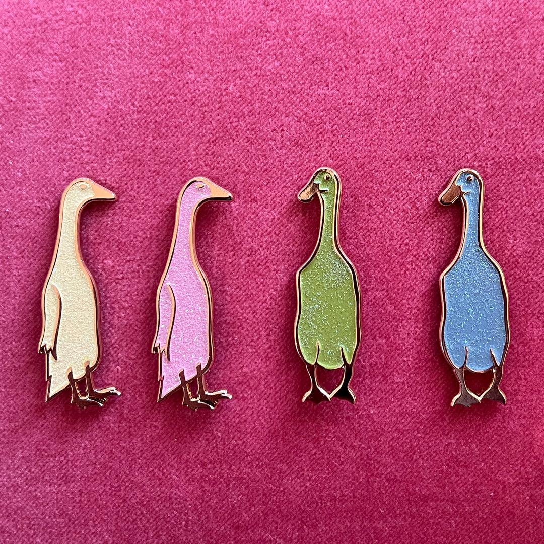 Glitter Ducks Enamel Pins