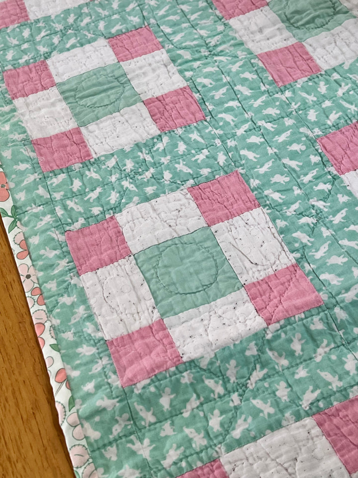 Antique 9-Patch Baby Quilt