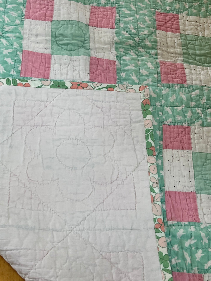 Antique 9-Patch Baby Quilt