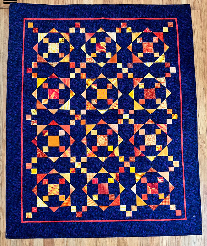 Flame Lily Patchwork Quilt